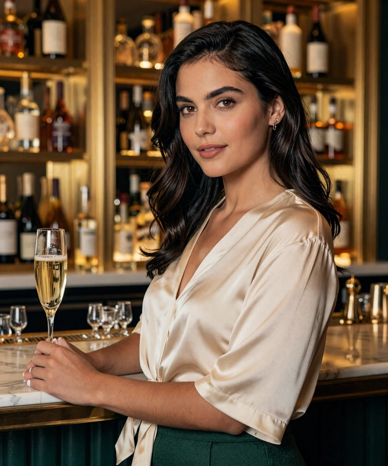 Elegant woman in a refined Las Vegas lounge representing sugar daddy Las Vegas local dating matches