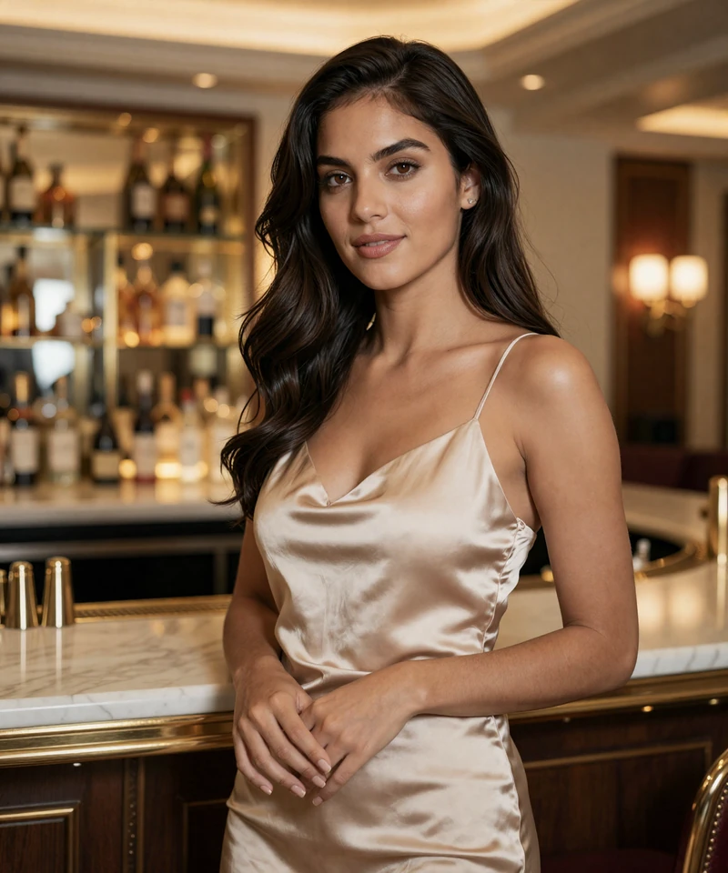 Elegant woman in an upscale Atlanta lounge representing sugar daddy Atlanta private local dating matches