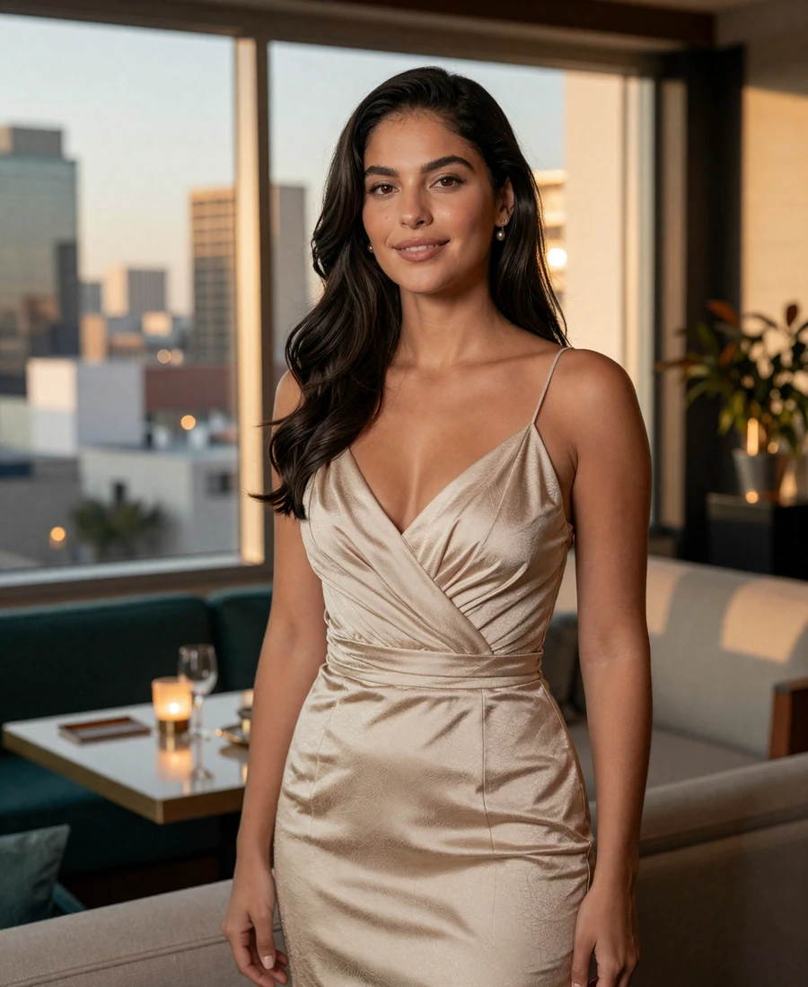 Elegant woman in an upscale San Antonio lounge representing sugar daddy San Antonio discreet local dating